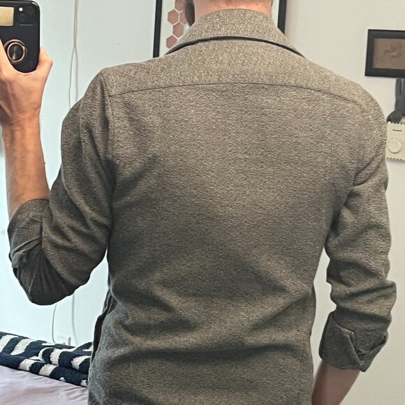 *Canadian Made* ~ Eighteen Waits ~ Long Sleeve Pocket Shirt Soft Grey *Vintage* - Picture 5 of 12